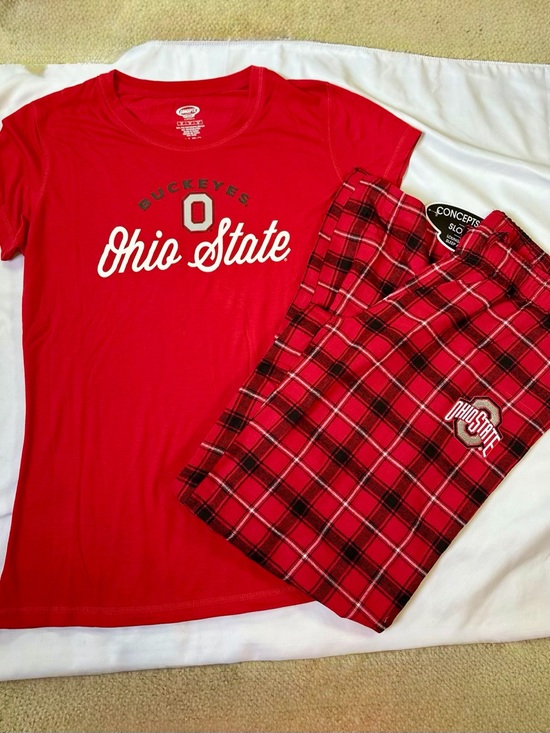 Concepts Sport Other - Ohio State Buckeyes Women’s Pajama Set Medium Red Plaid Lounge Sleepwear NWT